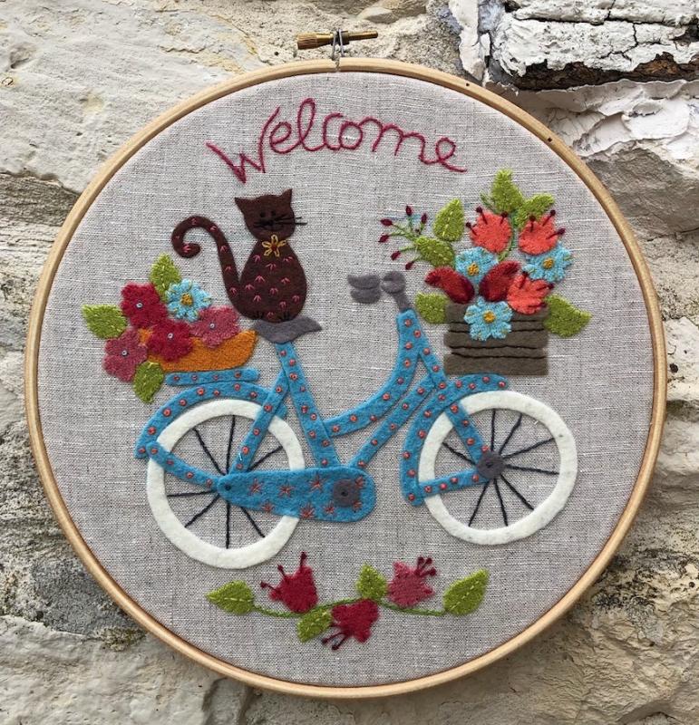 Welcome french appliqué embroidery kit from Atelier dIsabelle. Includes linen, wool, wool felt and threads. Not included 8 inch hoop-Sale $17.50 was $25
