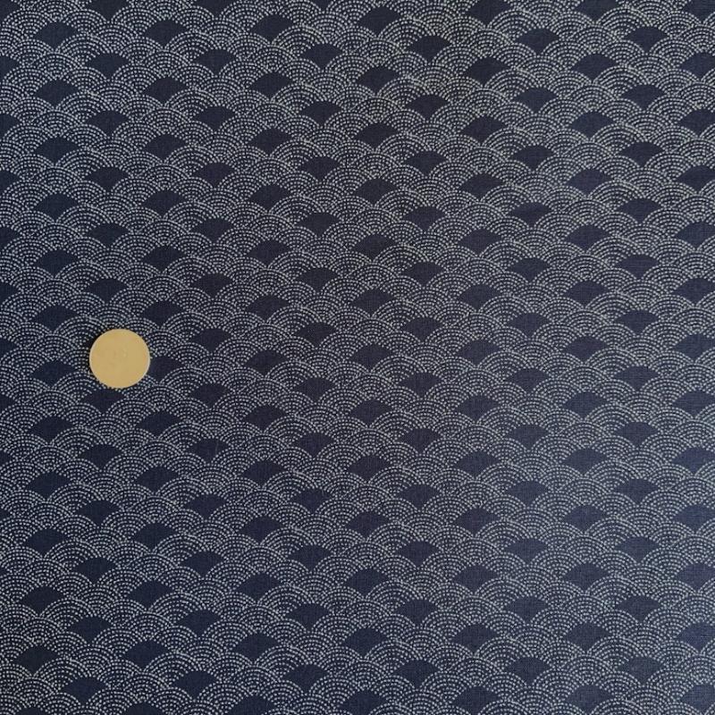 Stitched Waves - dark indigo- 100% cotton