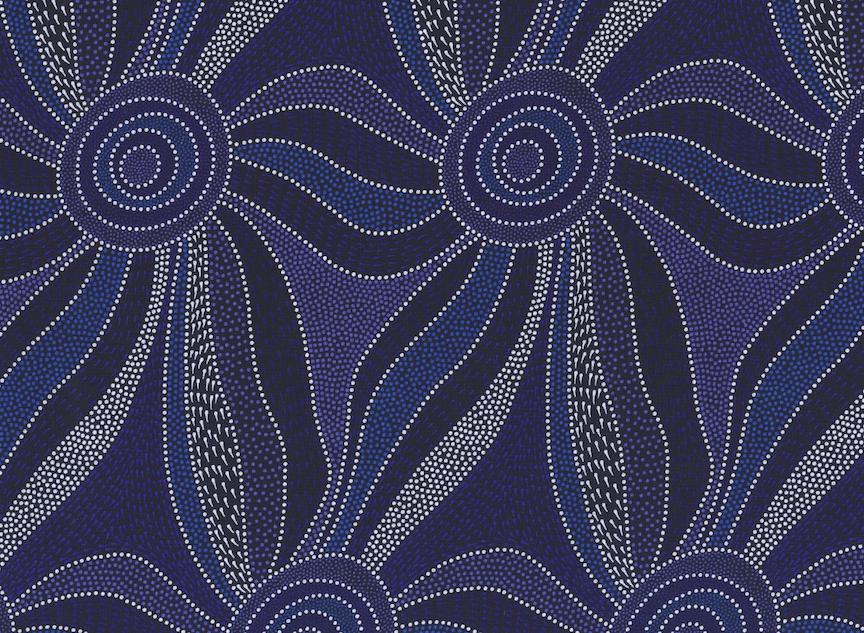 Ladies Dancing with Water Paints Blue 100% cotton