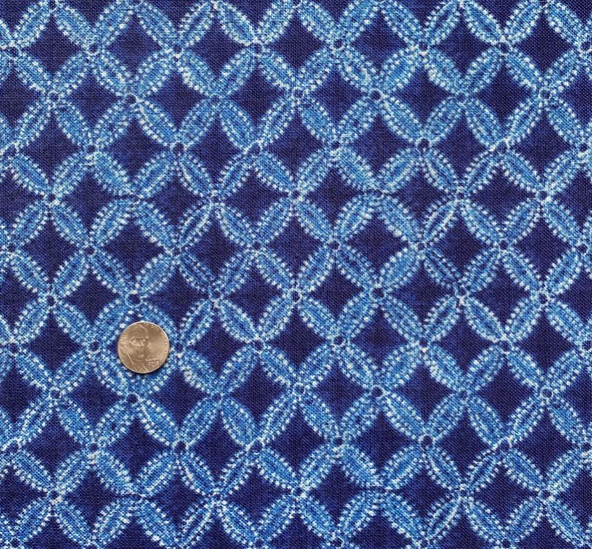 Seven Treasures blue fabric- 100% cotton textured. 