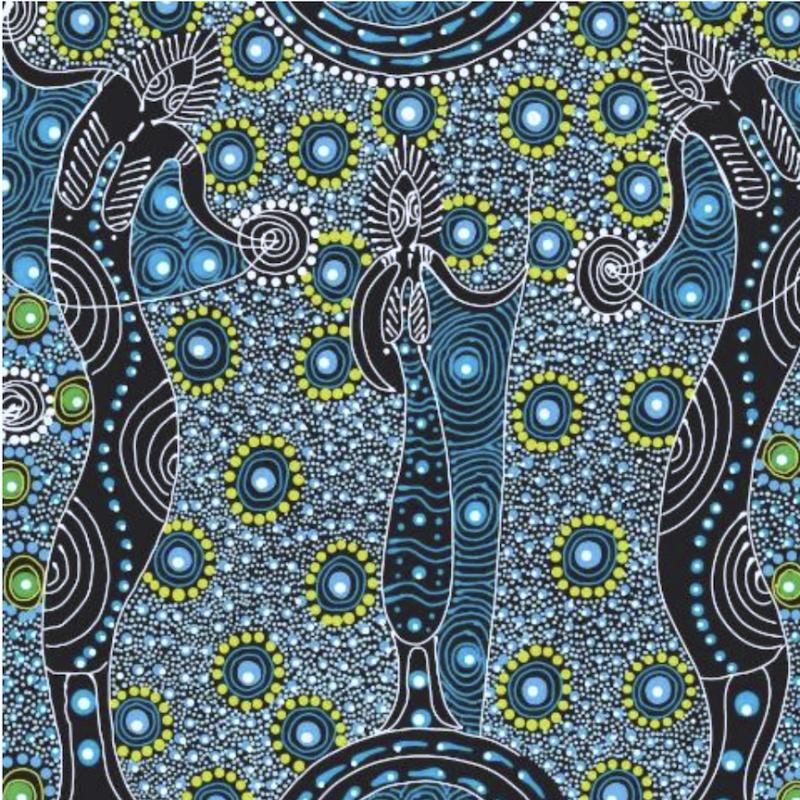Dancing Spirt blue 100% cotton