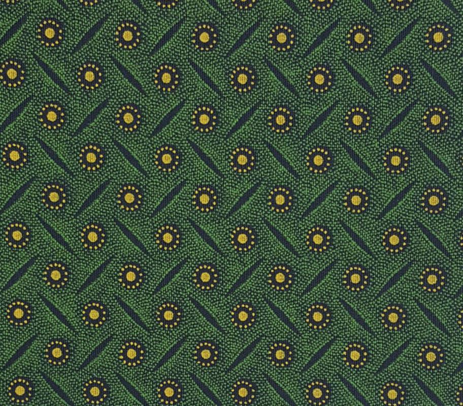 Shweshwe green yellow black canoe-35-36" wide- 100% cotton-Sale $10.50 was $15yd