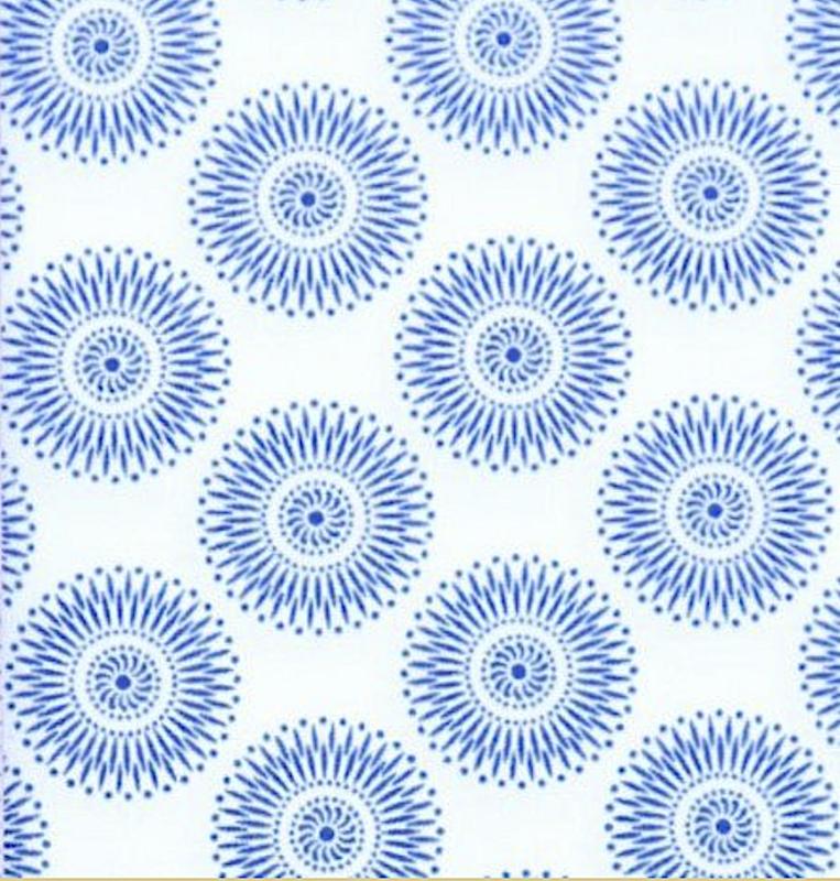 Indigo on white circles- blue is darker than the photo