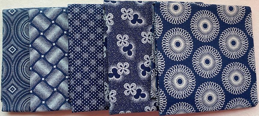 White on indigo 5 piece fat quarter bundle #1