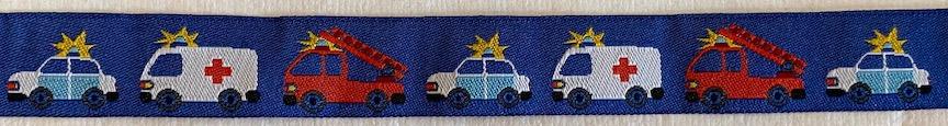 emergency vehicle ribbon- 5/8" wide- polyester- sale $1.55 yd- was $6.20-2 yards