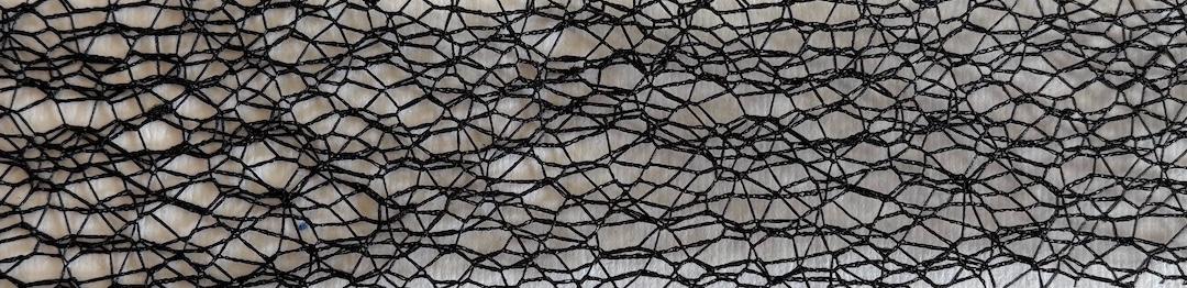 Mesh black- 1.5" wide- Sale $.85 -was $3.40- 2 yards