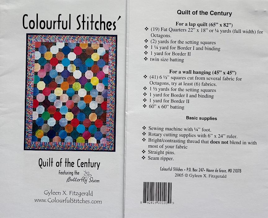 Colorful Stitches quilt pattern. Lap finished size 65 x 82" or wall 45 x 45" Sale $1.00  Was $12.00